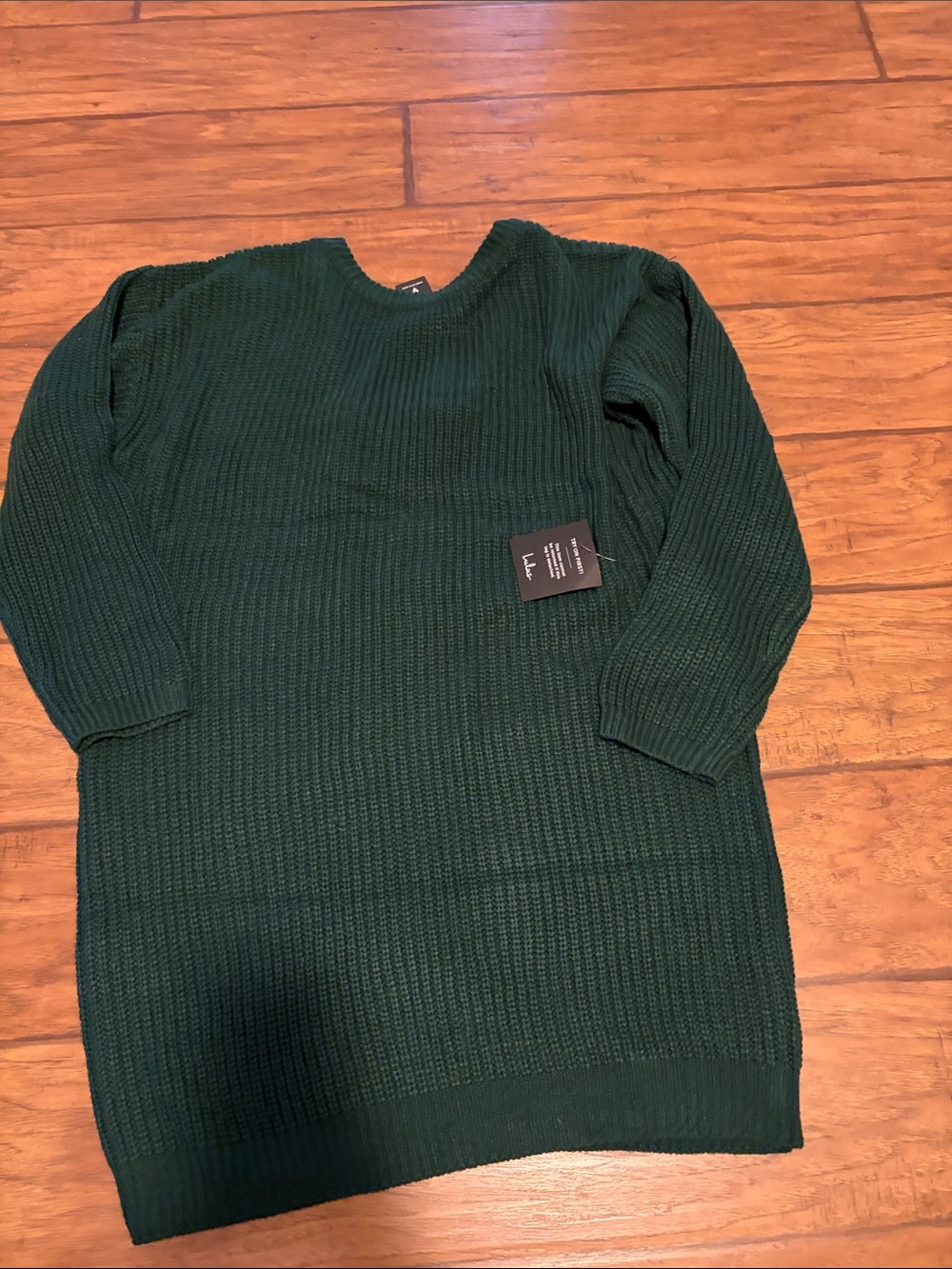 Lulu's Dark Green Knit Sweater Dress